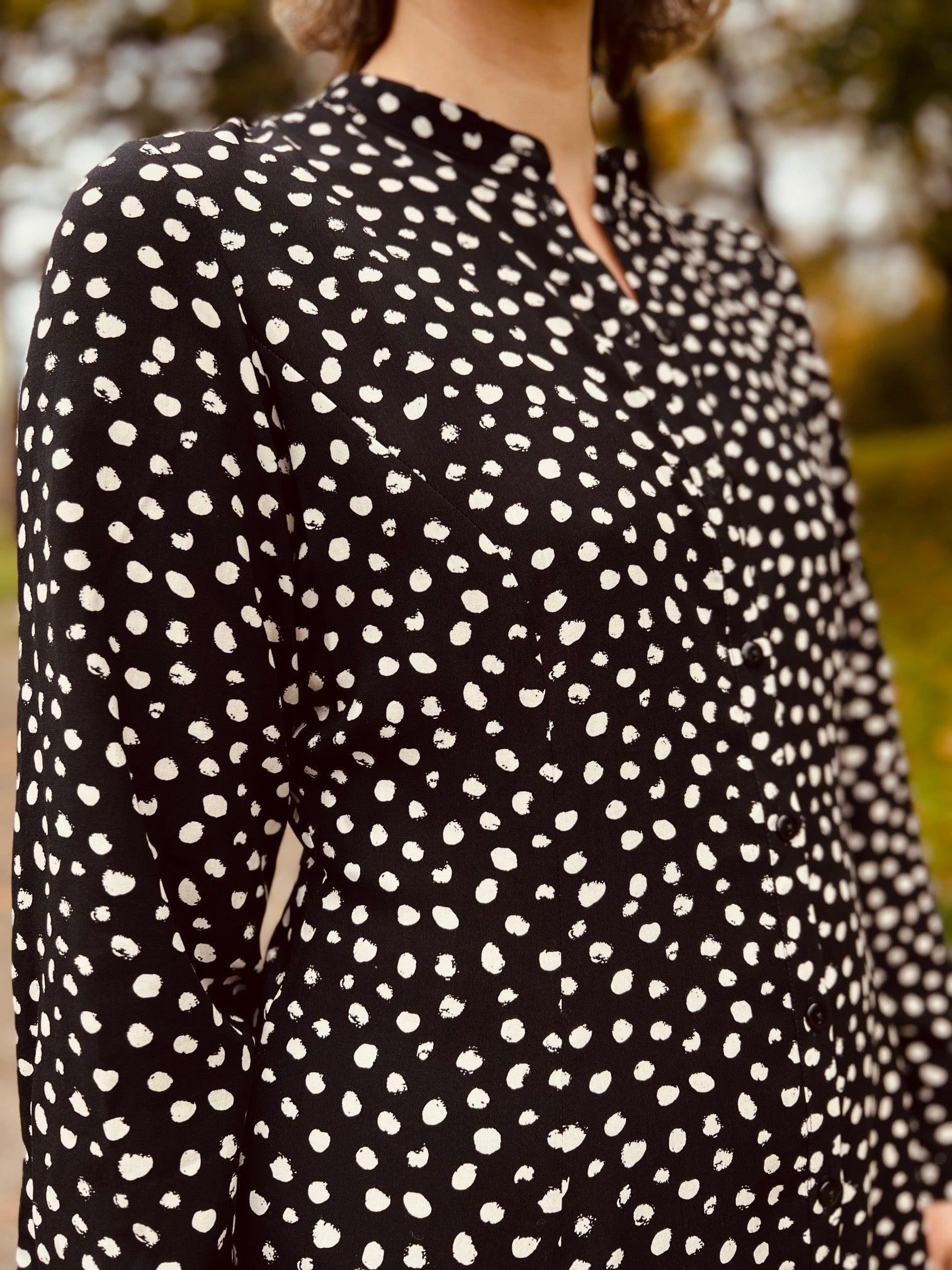 Hemdblusenkleid Daisy aus bedruckter ME&MAY – Viskose
